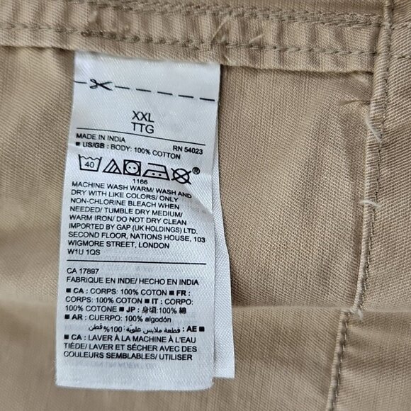 Gap Utility Chore Jacket Men's XXL Safari Khaki Elastic Y2K 4 Pockets EUC - Picture 8 of 16